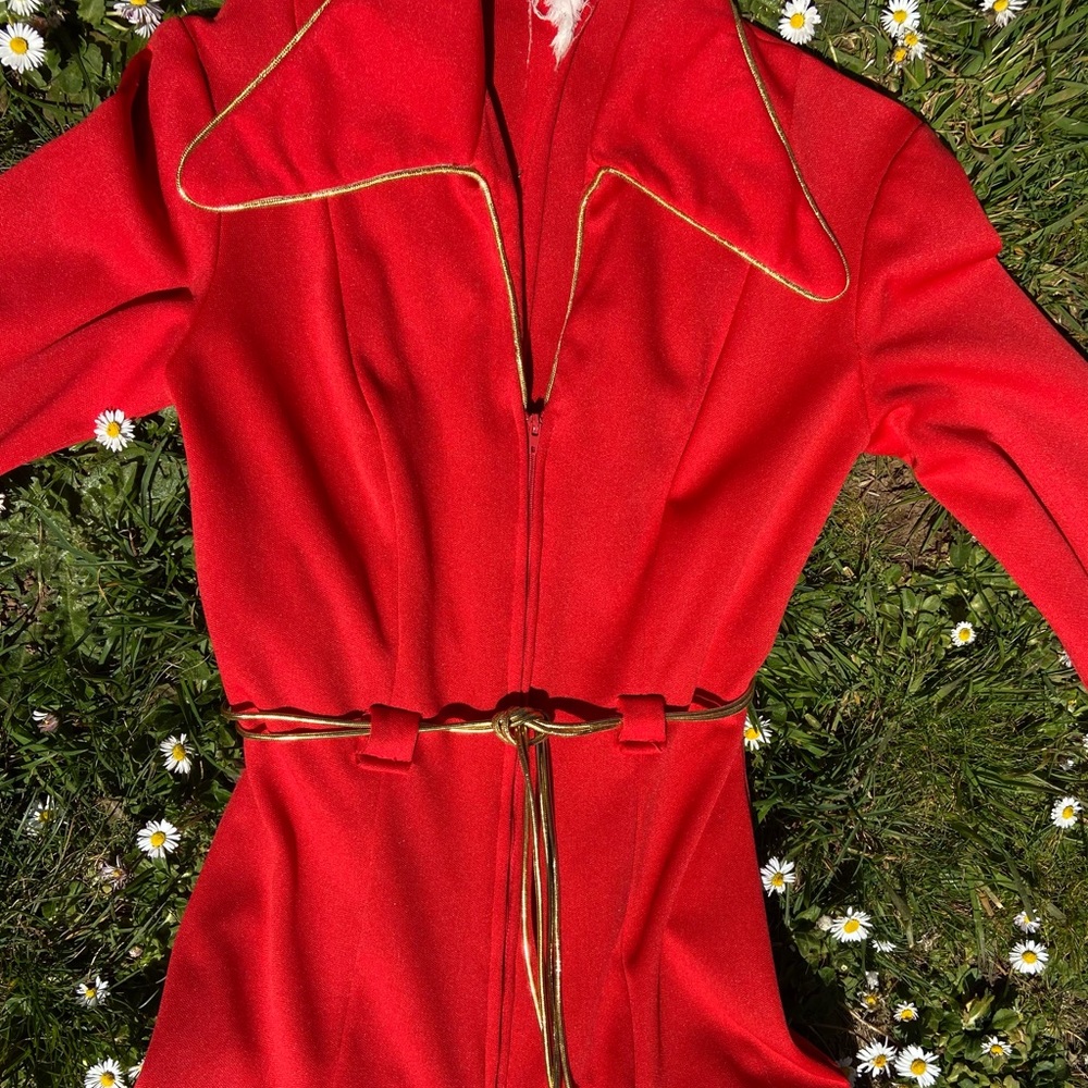 Vintage 70’s red jumpsuite vogue designer original